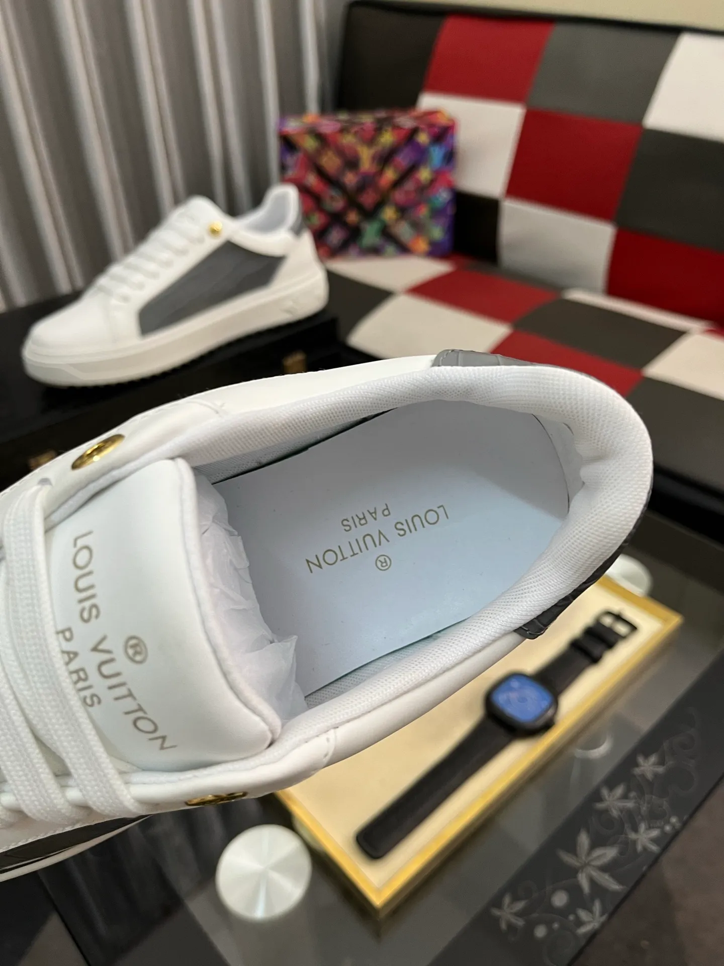 Men's shoes 💰520⌚️⌚️LV Louis Vuitton. The latest fashionable casual shoes are popular in physical stores. New spring and summer comfortable imported custom original cowhide, unique jacquard fabric element design. With sheepskin lining, Lv original bottom, [sun][sun] high-end packaging and high quality💪Details determine the quality, you can enter and leave the counter at will, welcome to compare🇮🇹Number of sizes 38-445️⃣Color options available